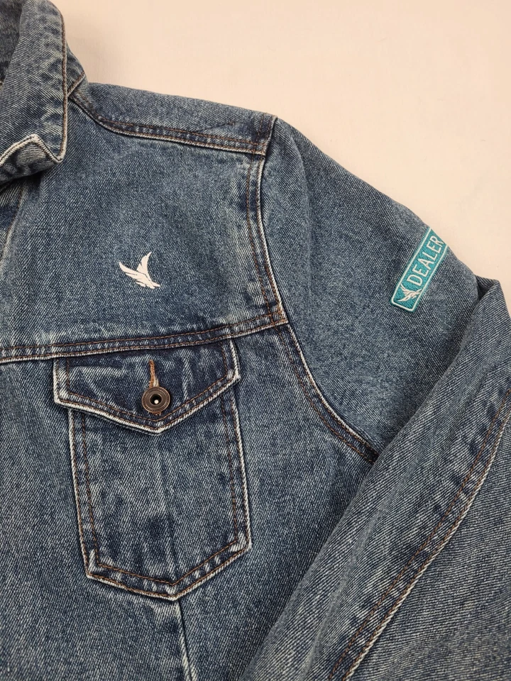 Port Authority Jacket Adult Large Blue Denim Embroidered Blue Jean Coat - Image 3 of 4