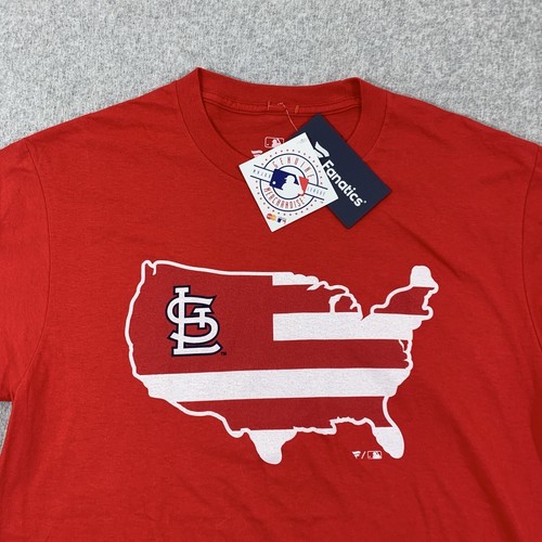 MLB St. Louis Cardinals T Shirt Mens Medium USA Red Fanatics Short Sleeve - Picture 2 of 18