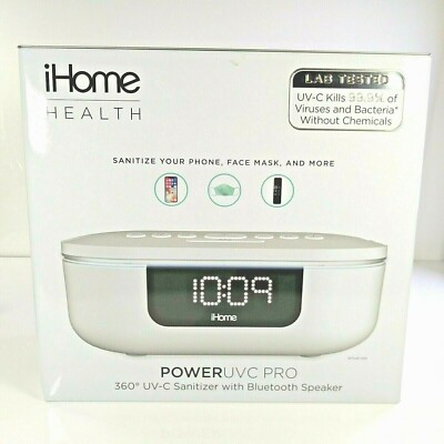 iHome Power UVC PRO 360° UV-C Sanitizer with Bluetooth Speaker NEW