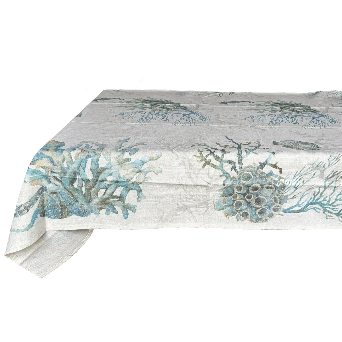 Nappe imprimée en polylin enduit haut de gamme, nappe de table imperméable effet lin beige 160x250