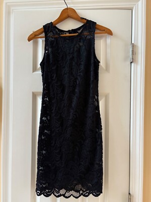 Womens Ambiance Black Lace Lined Sleeveless Tank Dress Zipper Size Small |  eBay