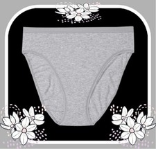 L Heather Grey Stretch Cotton Waist Victorias Secret HighLeg Waist Brief Pantie