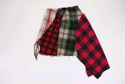 Urban Outfitters Urban Renewal Patchwork Skirt Plaid Raw Hem Sz