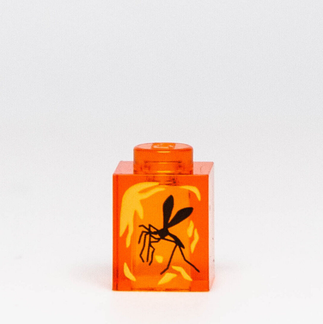 LEGO Jurassic Park World - Mosquito Amber - Trans Orange Brick 1x1