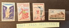 lot  timbres  france oblitérés 1970 n° 1648 1649 1650 1651