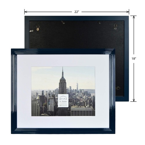 PRINZ Midtown High Gloss 11 x 14 Molded Modern Frame,Blue-Dark,11x14" photo - Picture 3 of 4