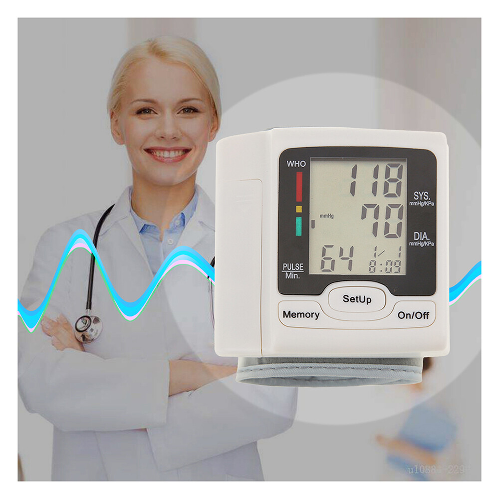 Automatic Digital Wrist Blood Pressure Monitor Heart Rate Tester