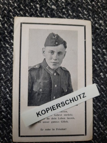 Sterbebild 2.WK. Gefreiter in einem Gren. - Regt.