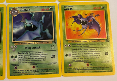 Golbat & Zubat, 34/62 & 57/62, Pokemon 1995-99
