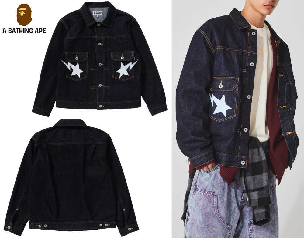 A Bathing Ape Men's 13oz Denim Jacket TYPE-02 2024 SS Model