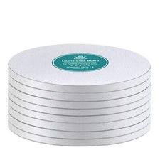 White Cake Drums Round 10 Inch Cake Boards with 1/2-Inch Thick Smooth Edges f...