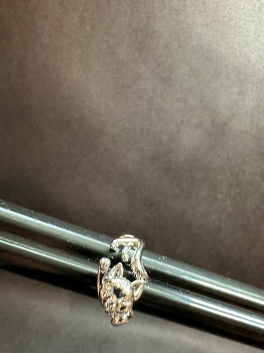 S925 Sterling Silver Stretching Cat Ring Size 6.25 - Picture 8 of 11