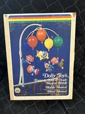 Vintage Dolly Toy Raggedy Ann Andy Circus Musical Mobile 1980 Baby Crib Musical