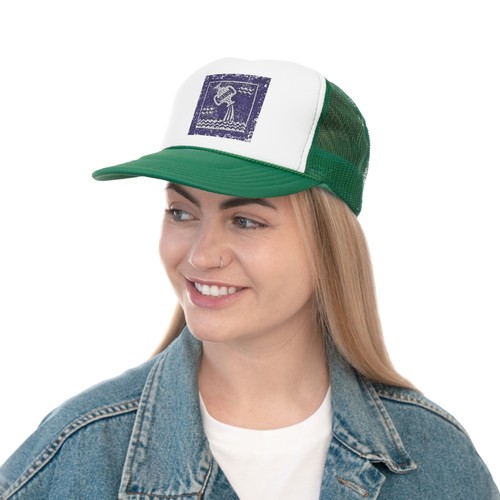 Trucker Cap Aquarius Mosaic Distressed Style Print - Picture 13 of 17