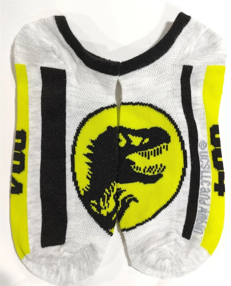 Calcetines Parque Jurásico Niños Zapato Grande Talla 3-9 Jurassic World Dinosaurio No Show Foto 2 de 4