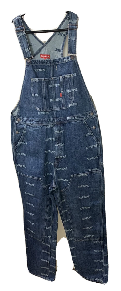 Supreme Logo Denim Overalls BLUE SS19- XL - NEW W/OUT TAGS