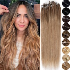 Micro Ring Beads Easy Loop Tip 100 Real Remy Human Hair Extensions Ombre Hair 1g