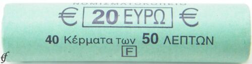 Grecja Rolka 50 centów 2002 Obcy tłoczony z 40 monetami Świeżo wytłoczony - Zdjęcie 1 z 1