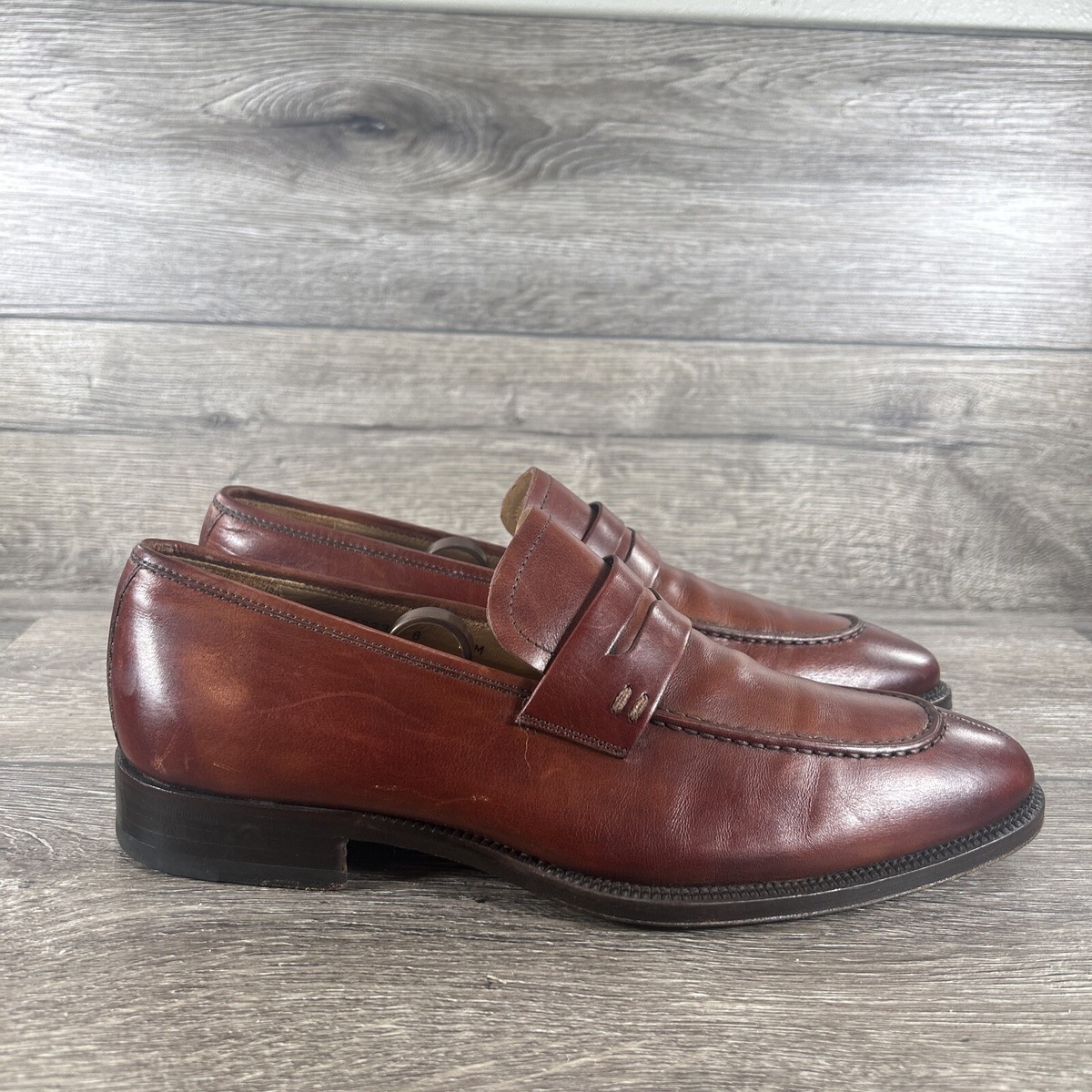 Magnanni Penny Loafers Dress Shoes Mens Size 8 M Brown  display picture 2