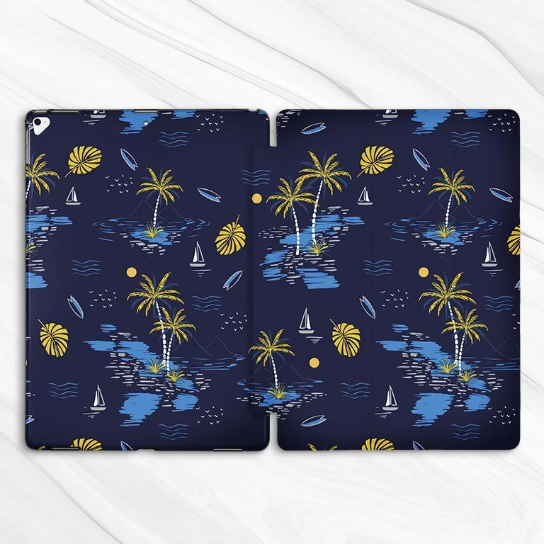 Summer Beach Palm Sea Blue Case For iPad 10.2 Air 3 4 5 Pro 9.7 11 12.9 Mini - Image 4 of 4