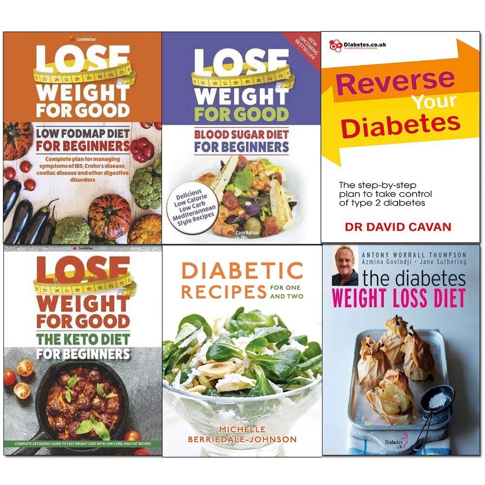 Reverse your diabetes, weight loss, cooking for one and two,blood sugar 6 books