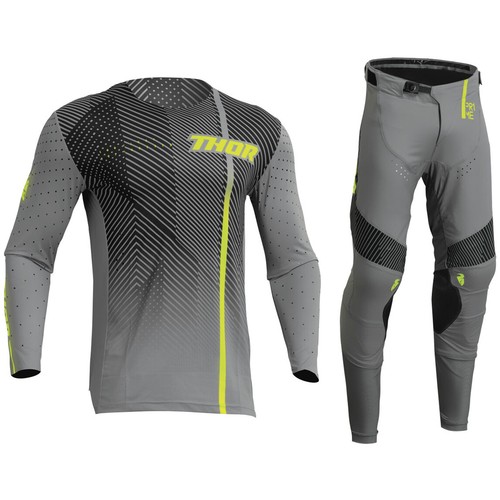 THOR PRIME MOTOCROSS MX KIT PANTS JERSEY - TECH GREY / BLACK