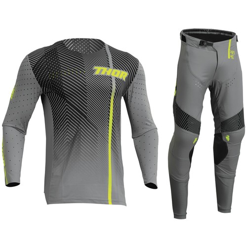 THOR PRIME MOTOCROSS MX KIT PANTS JERSEY - TECH GREY / BLACK - Picture 1 of 8