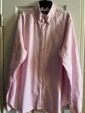 Ralph Lauren Polo Men's Long Sleeve Shirt Pink  WhiteStripe SZ 17