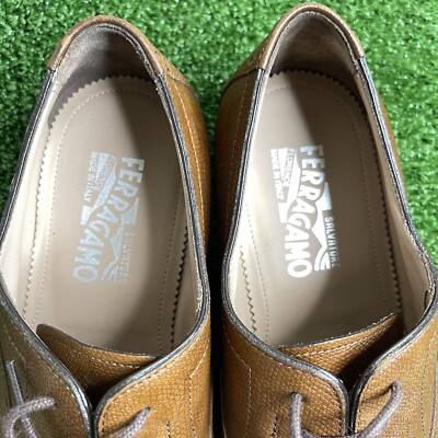Ferragamo Plain Toe Oxford 10 EE (Briar) Men display picture 3