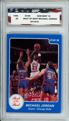 1986 Star Best of the Best #9 Michael Jordan Rookie Card AGC 10 