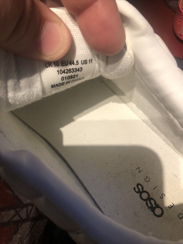 MEN'S WHITE ASOS SNEAKER SHOES SIZE 11  Bin76 - Picture 8 of 9