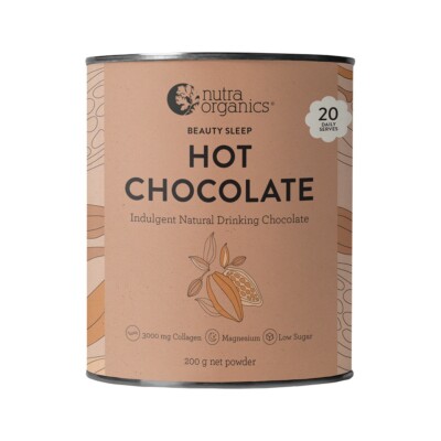 NEW Nutra Organics Beauty Sleep Hot Chocolate 200g with Collagen