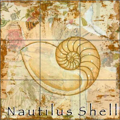 Ceramic Tile Mural Backsplash McKenna Sea Life Nautilus Shell Art CCI-BRI256 - Picture 1 of 5