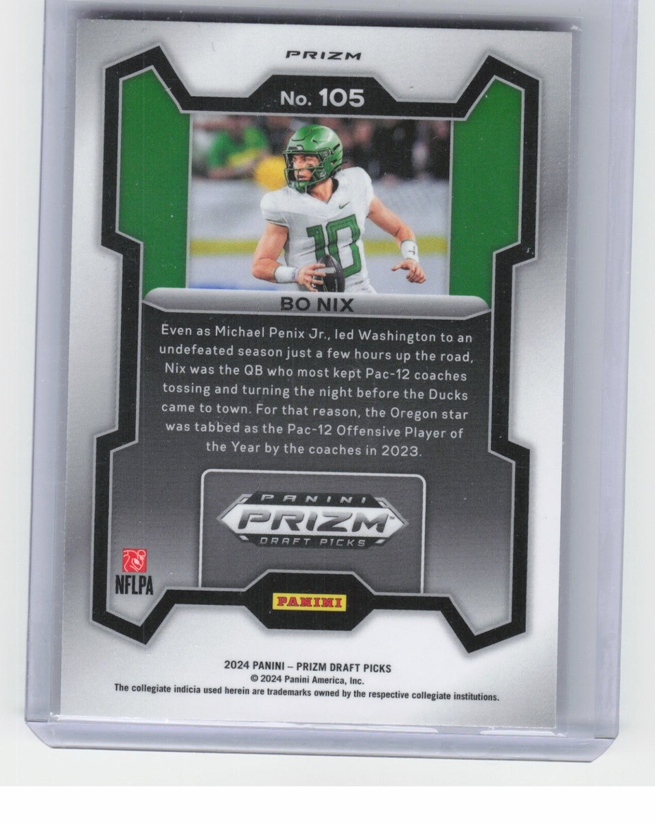2024 Panini Prizm Draft Bo Nix #105 Rookie Red Ice Prizm Oregon