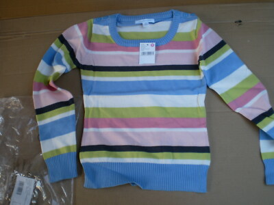 Pumpkin Patch Pullover gestreift Strick neblig rosa blau 100% Baumwolle Größe 9 Jahre Mädchen