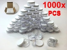 1000Pcs 5g White Cosmetic Empty Jar Pot Eyeshadow Makeup Face Cream Lip Balm 5ml