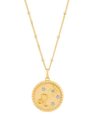 Brilliance Fine Jewelry Leo Pendant Necklace Sterling Silver 14KT Gold Plated