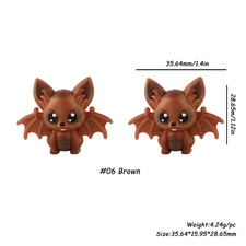 5Pcs 3D Beads/Bats/Animals Silicone Beads for Jewelry Making DIY Keychain Neckla