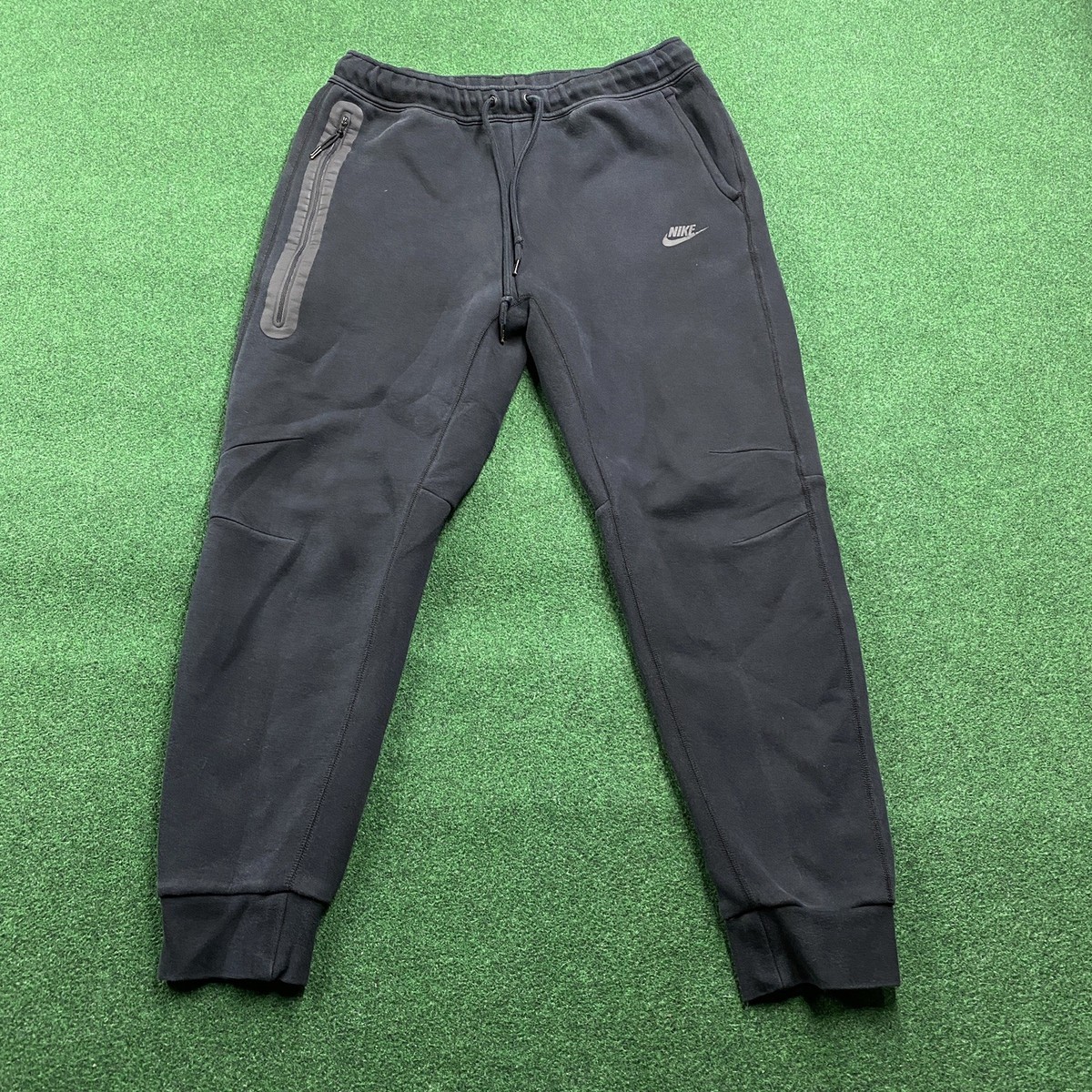 Vintage Nike Track Pants Mens L Black Y2K Swoosh Baggy