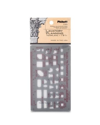 Lavatory Planning Template 1/8 Inch Scale 1191I