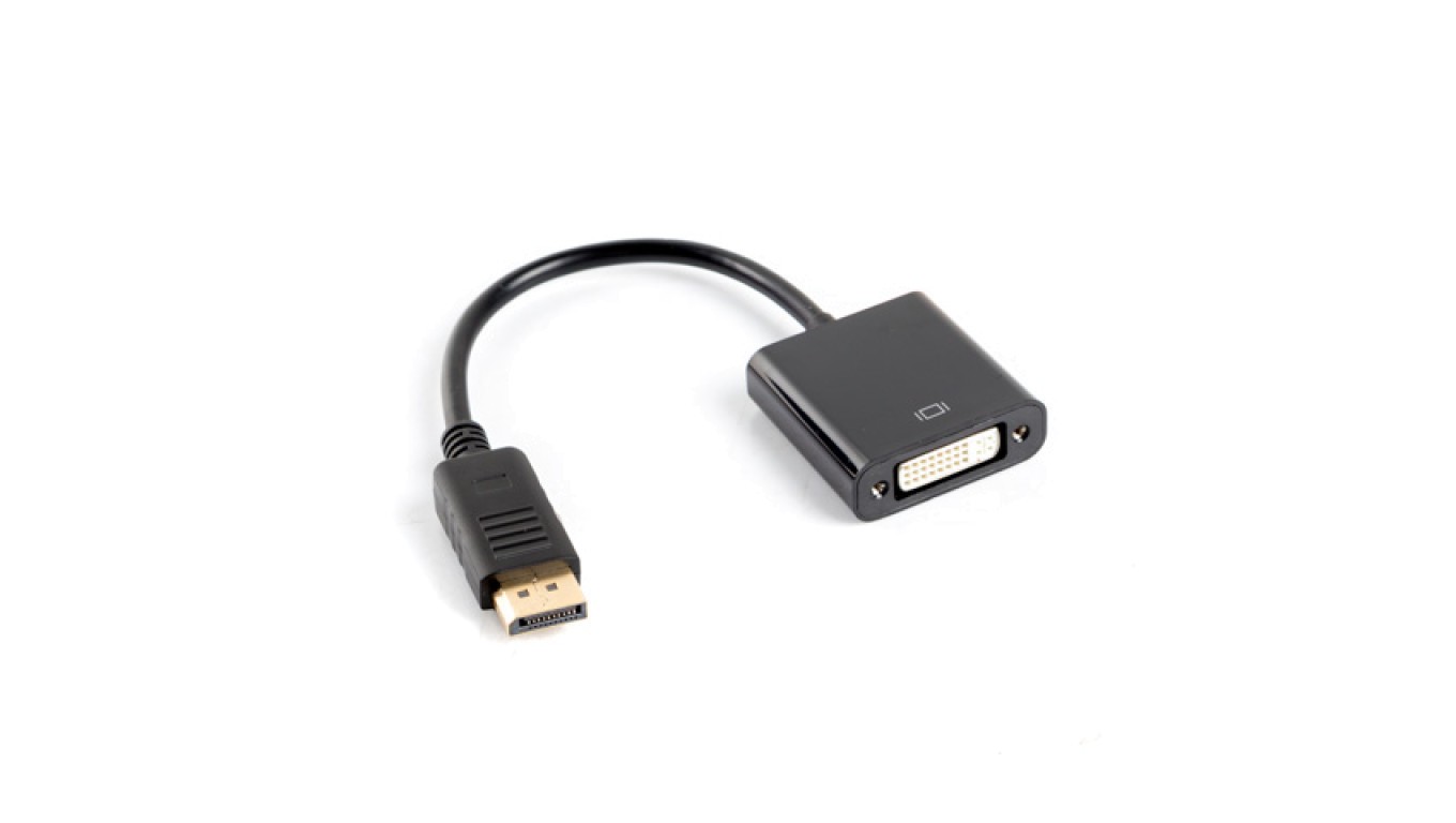 DisplayPort Adapter M-DVI-D (24+5) F, Black 10cm AD-0007-BK