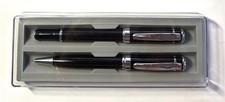 DESIGNED METAL BALLPOINT AND GEL ROLLER BALL PEN SET WITH GIT BOX