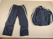 Reebok Lined Track Suit Basketball Athletic Warm Up Blue