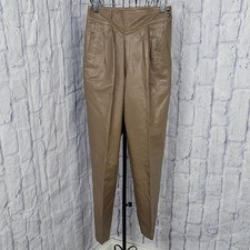 Vintage Viroel Rome, Italy Brown Italian Leather Pants Size 26