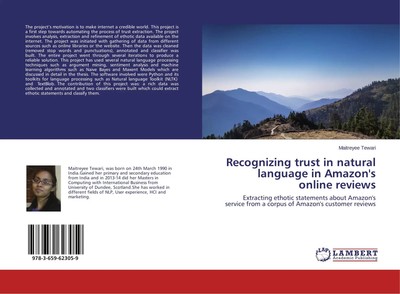 Maitreyee Tewari | Recognizing trust in natural language in Amazon's online...