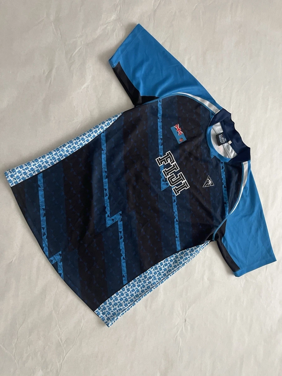 Maillot De Rugby FIJI Vintage 2009 - Taille XS, Noir Et Blanc, 100% Coton, Occasion VGC