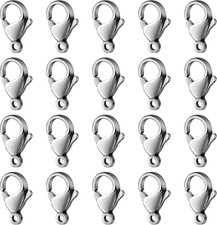 120PCS 12MM Lobster Clasps 304 Stainless Steel Lobster Claw Clasps Bulk for Neck