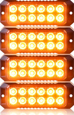 4pcs Amber Strobe Lights For Trucks12-led Emergency Strobe Lights Sync Featur 4pcs Amber Strobe Lights For Trucks12-led Emergency Strobe Lights Sync Featur
