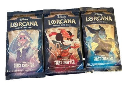   3 THE FIRST CHAPTER Lorcana Booster Packs ART SET Disney TCG NEW SEALED