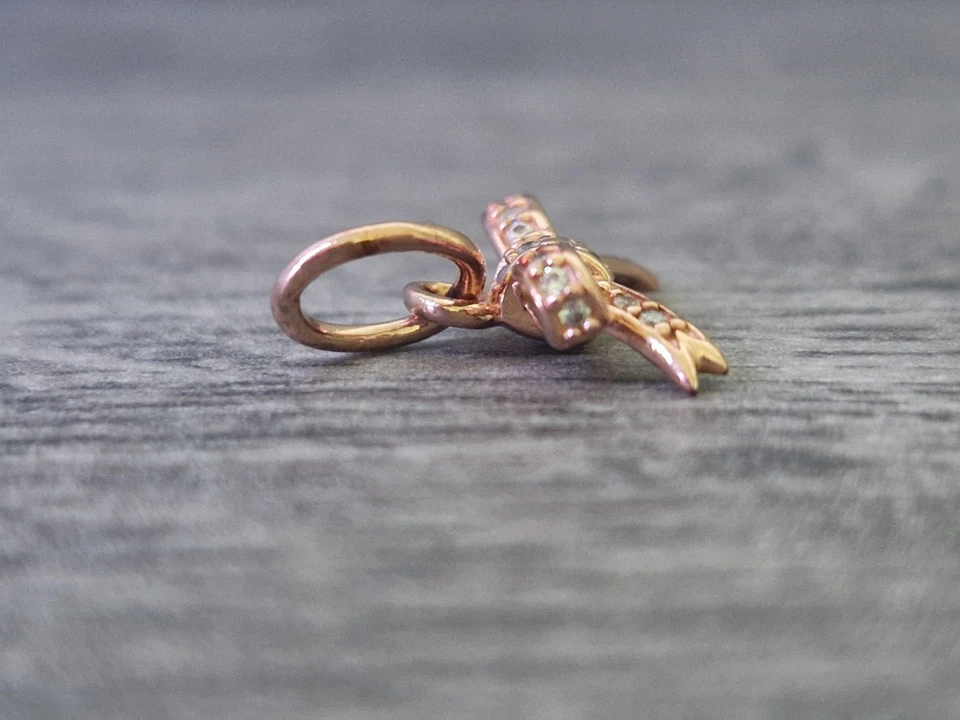 Pandora Rose Gold Pave Bow Dangle Charm - Image 3 of 4